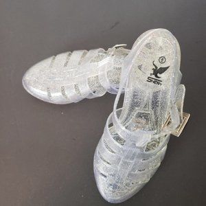 Shlekh Clear Glitter Shoes size 6 #